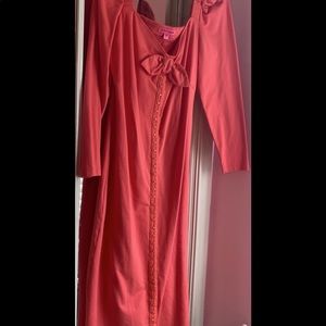 Coral Betsey Johnson Bodycon Bow Hook Dress